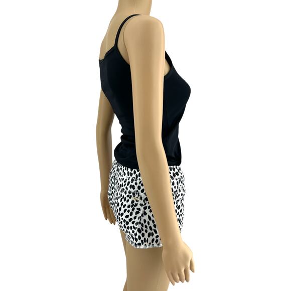 Juicy Couture (24) White Black Wild Cheetah Denim Micro Mini Shorts Cutoffs NWT - Picture 4 of 11